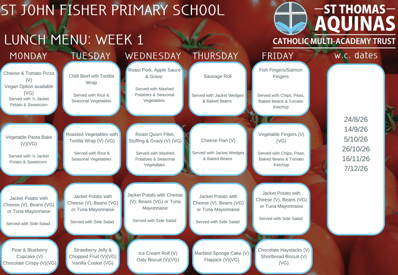 Lunch Menu Week 1