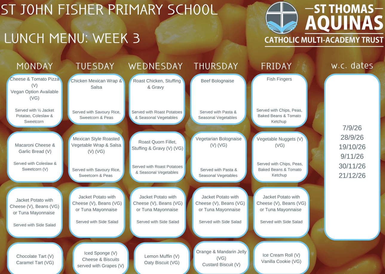 Lunch Menu Week 3